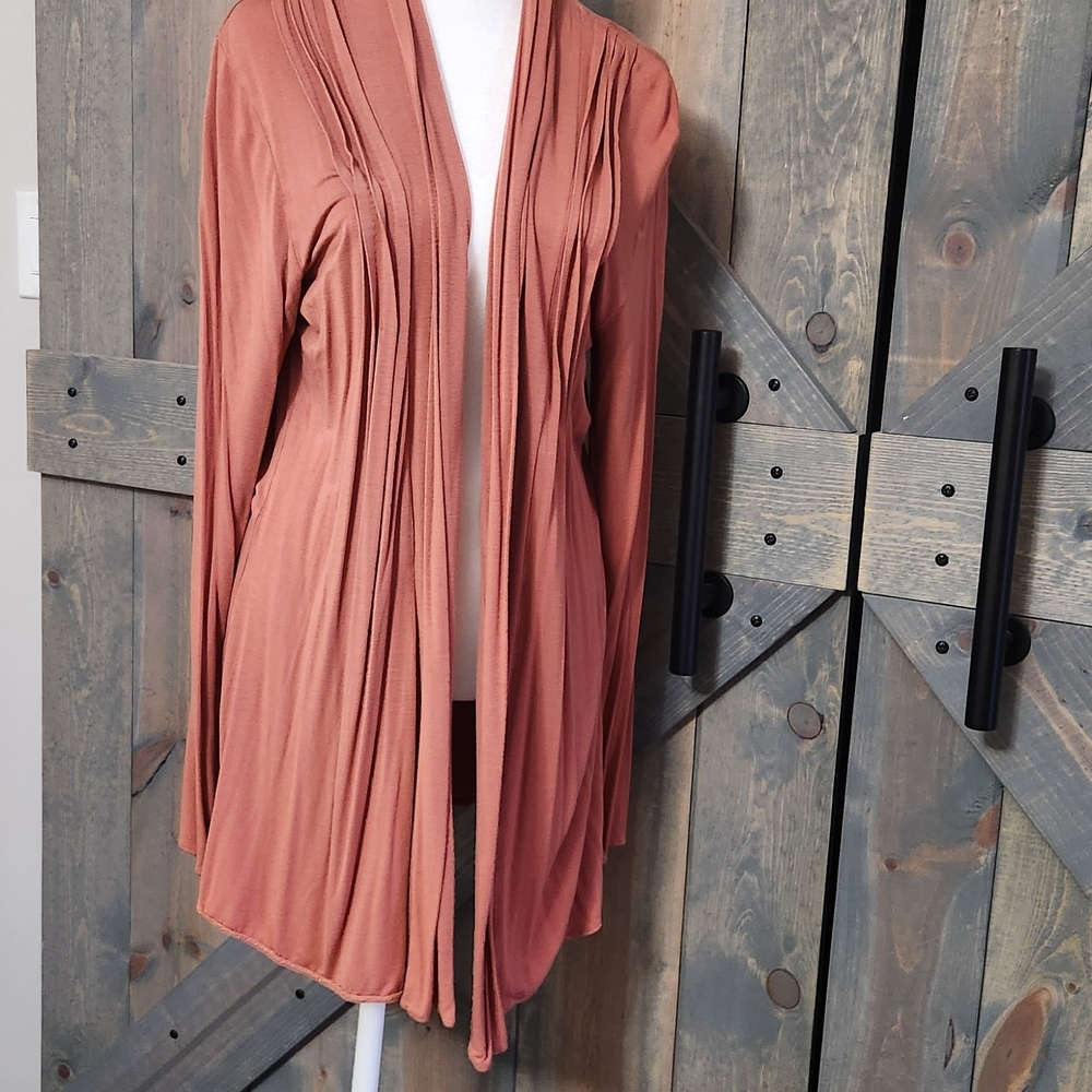 Kische Terracotta Open Front Cardigan